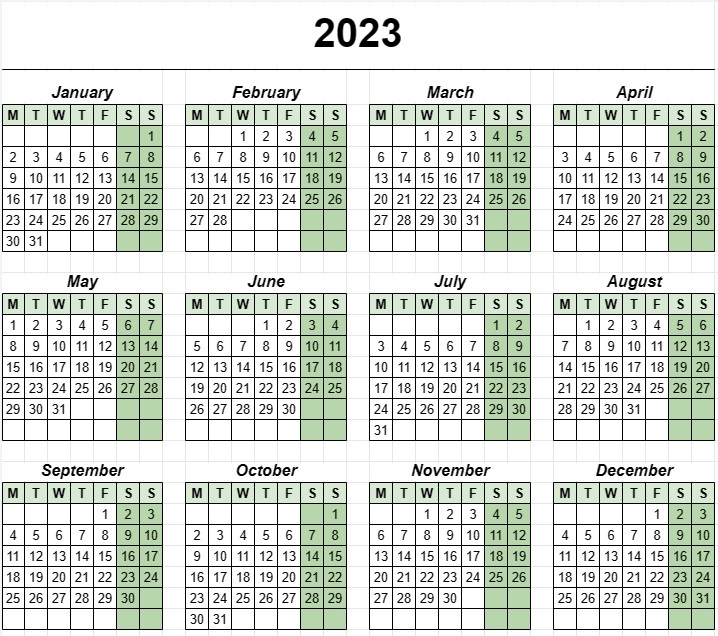 Yearly Calendar 3